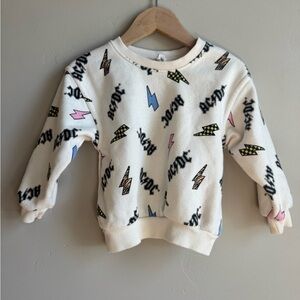AC/DC Kids 2T Sweatshirt Graphic Rock Lightning Bolt Cozy Streetwear Top